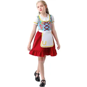 Detailansicht des deutschen Oktoberfest Kostüms, traditionelles Dirndl für Bierfest Feiern.