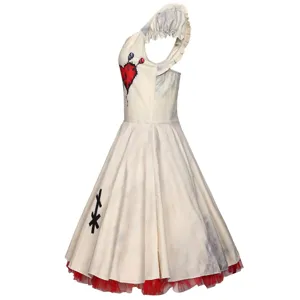 Halloween zombie bruid gotische vintage jurk gedetailleerd overzicht voor feest.
