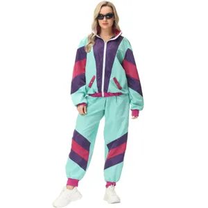 Μόδα Ρετρό Αθλητική Φόρμα 80s 90s Color Block Vintage Φεστιβάλ Πάρτι Σκηνή Στολή