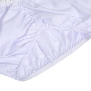 Close up detail of white Bavarian Oktoberfest costume petticoat or apron with elastic waist.