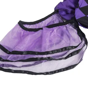 Halloween costume da giullare donna gonna di tulle viola a strati dettaglio cosplay spettacolo