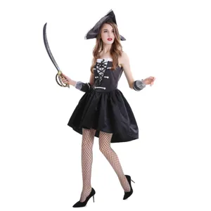Women Halloween pirate costume cosplay caribbean female captain fancy dress outfit