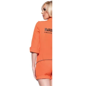 Halloween orange prisoner costume cosplay outfit sexy uniform for women role play party wear