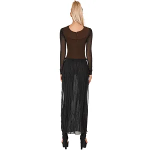 Halloween Greek goddess Cleopatra cosplay costume long sleeve black dress for women