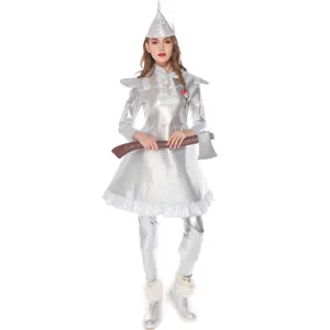 Women Tin Man Costume Wizard of Oz Cosplay Halloween Party Fancy Dress Stage Outfit