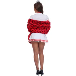 Sexy leopard print nurse costume set with plush shawl, roleplay uniform for women, S-XL size
