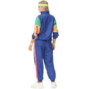Chándal retro colorblock disfraz de fiesta de los años 80 ropa deportiva casual unisex