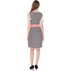 Bavarian German Dirndl dress women Oktoberfest beer festival costume black white grid outfit