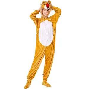 Adult Animal Weasel Halloween Cosplay Jumpsuit Yellow Pleuche Onesie Costume For Women Stage Party Performance Clothes
