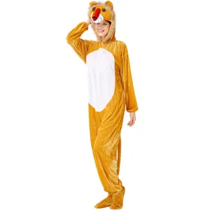 Detailed view of the cute animal cosplay onesie with hood, soft fabric and comfortable fit.
