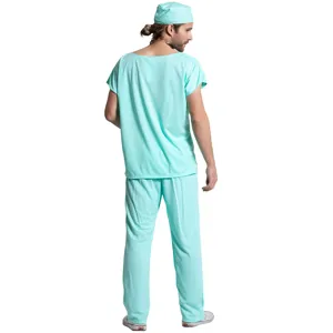 Men doctor costume cosplay uniform halloween surgical medical scrubs top and pants set