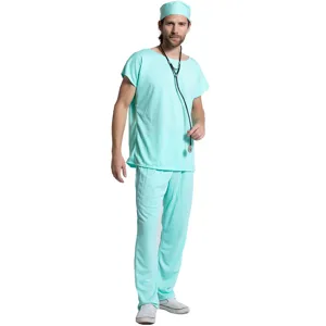 Men medical doctor cosplay costume outfit for Halloween party roleplay medical uniform set.