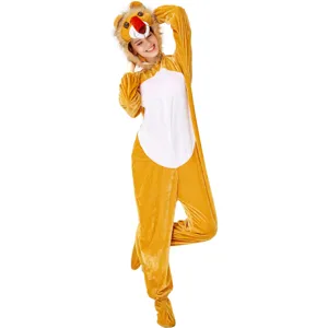 Adult animal cosplay onesie costume, soft plush fabric, comfortable wear for party stages.