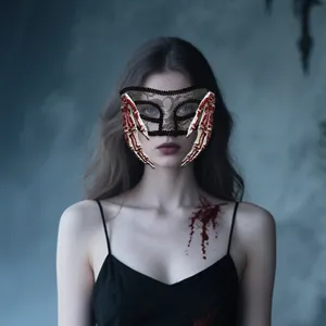 Halloween Lace Skeleton Hand Mask Scary Gothic Party Cosplay Costume Mask Masquerade Nightclub Performance Women Face Mask