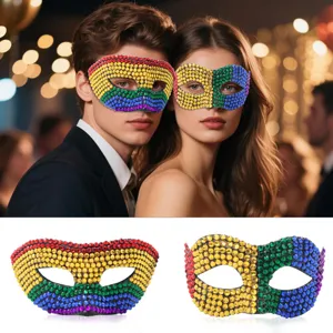Halloween Rhinestone Masquerade Mask Full Rhinestone Carnival Party Costume Sexy Mysterious Half Face Mask