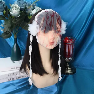 Halloween φρικτό ματωμένο δαντελωτό πέπλο πάρτι cosplay performance στολή αξεσουάρ
