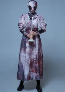 Halloween Zombie Cosplay Kostüm Kleid mit blutigem Muster für gruselige Partyveranstaltungen