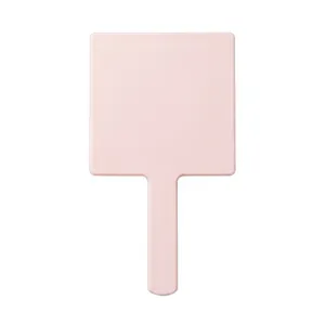 Morandi Quadratischer Handspiegel Tragbarer Kunststoffrahmen HD Glasspiegel Für Damen Schönheitssalon Schminkspiegel Mit Griff