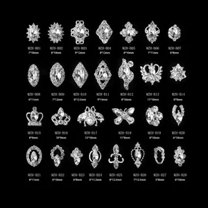 Silber Legierung Nagelkunst Strasssteine Charms Kristall Diamant Maniküre DIY Dekoration Zubehör