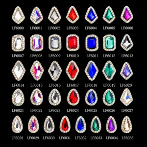 Nail Art Jewelry Alloy Rhinestone Flatback Teardrop Arrow Irregular Geometric Manicure DIY Decoration Nail Sticker Accessories
