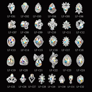 Alloy Nail Art Rhinestones Aurora AB K9 Glass Charms 3D Irregular Shape Manicure Decorations Accessories For DIY Women