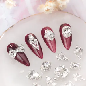 K9 Kristall Nagelkunst Strasssteine Set DIY Legierung 3D Maniküre Dekorationen Zubehör