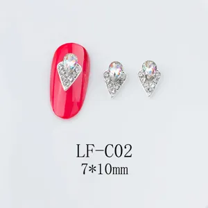 Japanese style alloy shaped nail art rhinestones sparkling magic color glass diamonds 7x10mm