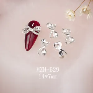 K9 Legierung Nagelkunst Strass Schleife Herz Form Charms Kristall Diamant Maniküre Zubehör