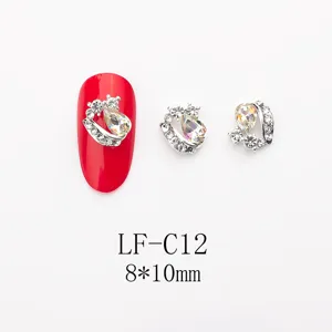 Swarovski style swan nail art rhinestones charms 8x10mm alloy AB crystal manicure decorations
