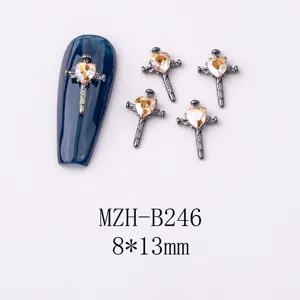 Dunkler Gotischer Kreuz Nagelkunst Strass 8x13mm Manikuere Zubehoer Dekorationen