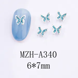 Strass e ciondoli farfalla per nail art manicure diamante di cristallo 6x7mm