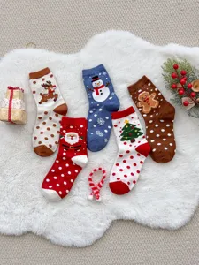 Kerst katoenen sokken halverwege schattige winter warme sokken voor vrouwen feestelijk cadeau.