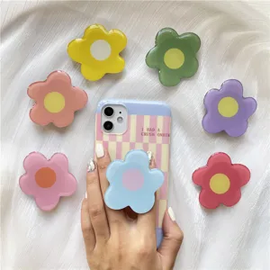 Korean INS style irregular flower epoxy resin phone grip holder standard colorful portable