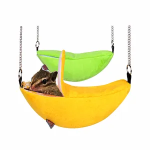 Amaca a banana per cricchi letto in peluche caldo morbido piccolo animale domestico.