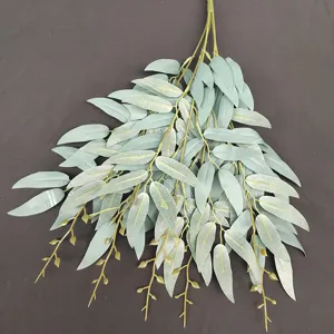 Artificial eucalyptus leaf vine branches fake plant green foliage for wedding decor floral