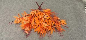 Artificial orange willow leaf branch for wedding and home decoration floral setup