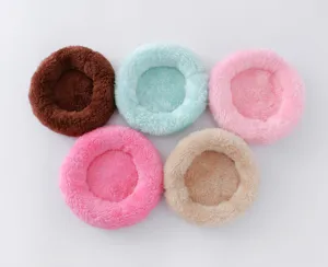 Letto in peluche per piccoli animali nido di criceto caldo cuscino rotondo soffice