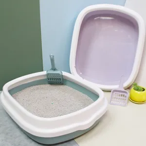 Bac à litière pour chat semi-fermé avec pelle toilette pour animaux anti-projections.