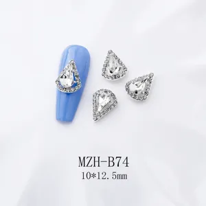 Tropfen Nagel Strasssteine Legierung Kristall Charms für DIY Maniküre Nagelkunst 10x12,5mm