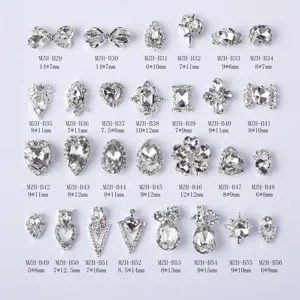 K9 Kristall Nagel Strasssteine Legierung Silber Charms sortierte Formen DIY Maniküre