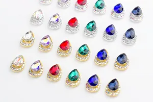 Teardrop nail rhinestones flatback alloy crystal diamond charms for stunning nail art decoration