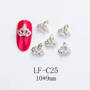 Alloy crystal crown nail art rhinestones 10x9mm sparkling 3D manicure decorations for women