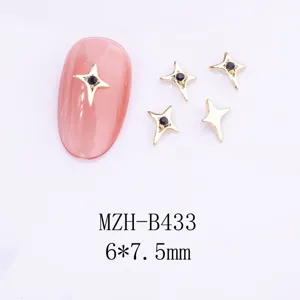 Charms nail art etoile doree bijoux strass metalliques 3D brillants pour manucure