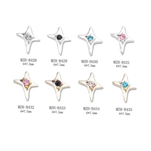 Charmants strass de nail art étoile croisée alliage décoration manucure DIY.