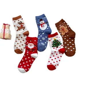 Kerst katoenen dames sokken, schattige feestelijke rendier Kerstman winter sokken.