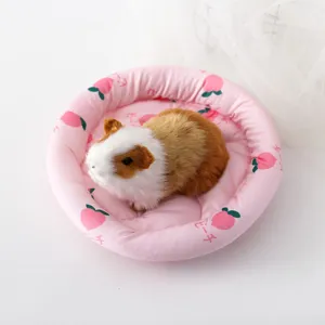 Rosa pesca stampa piccolo animale domestico peluche nido caldo tappeto per criceto cincilla