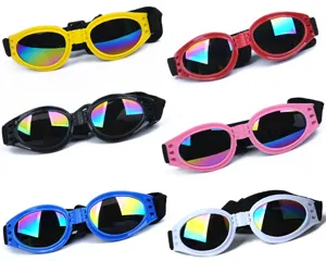 Klappbare Haustier-Sonnenbrille und winddichte Augenschutz-Brille für Hunde und Katzen bunt.