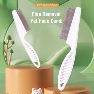 Peine Antipulgas para Mascotas Peine de Dientes Finos para Gatos y Perros Mango de Plástico Dientes de Acero Inoxidable Herramienta de Aseo
