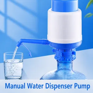 Manual Press Water Pump For Bottled Water Dispenser PP Plastic Blue And White Portable Household Office Drinking Pump