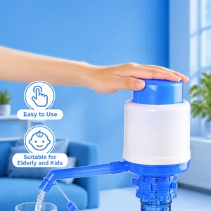 Manual water pump for bottled water, large press type dispenser pump for kitchen use.
